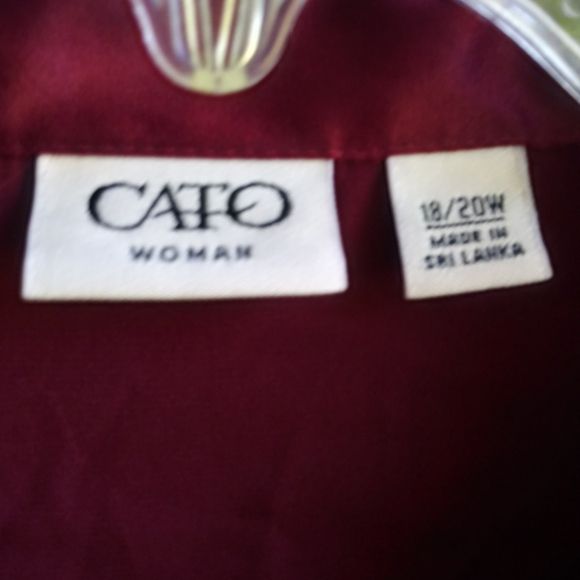 Cato Women's Plus Size 18/20W Burgundy Button Up Top - Picture 3 of 5